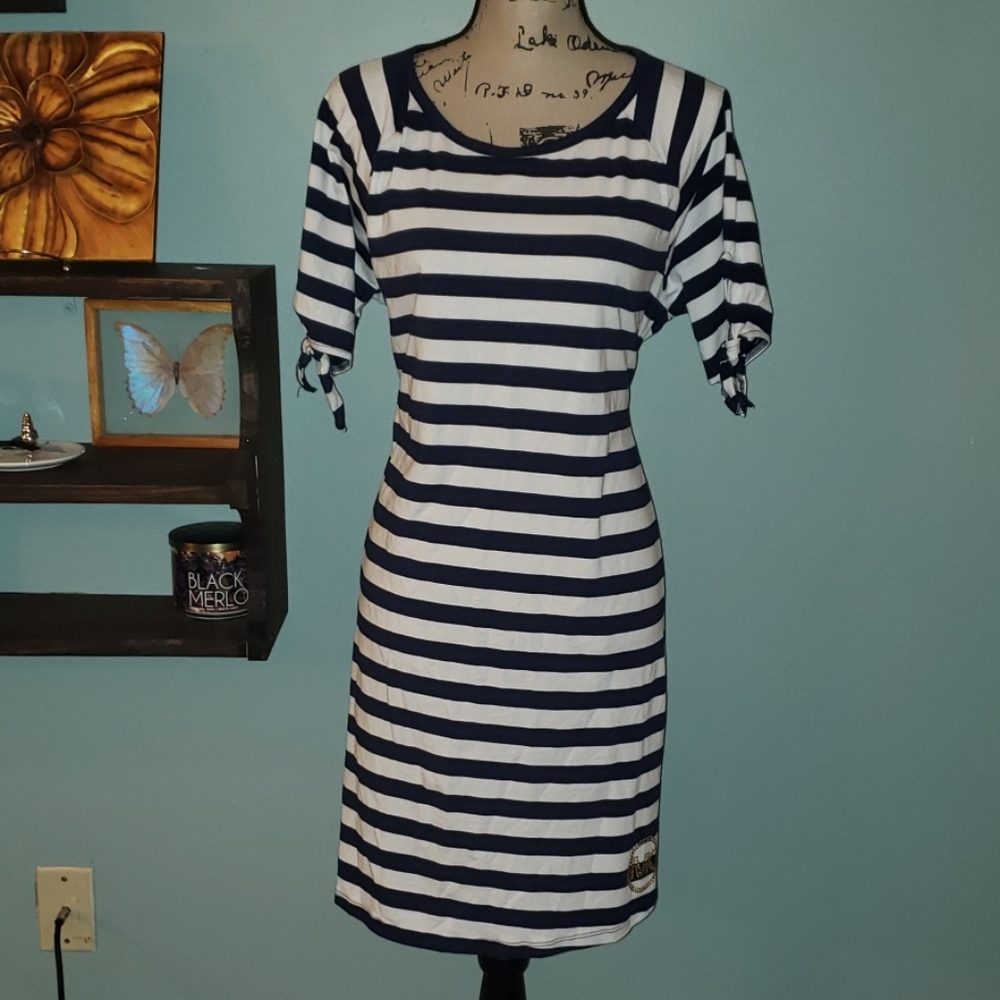 Michael Michael Kors Stripe Tie Jersey Dress 1X